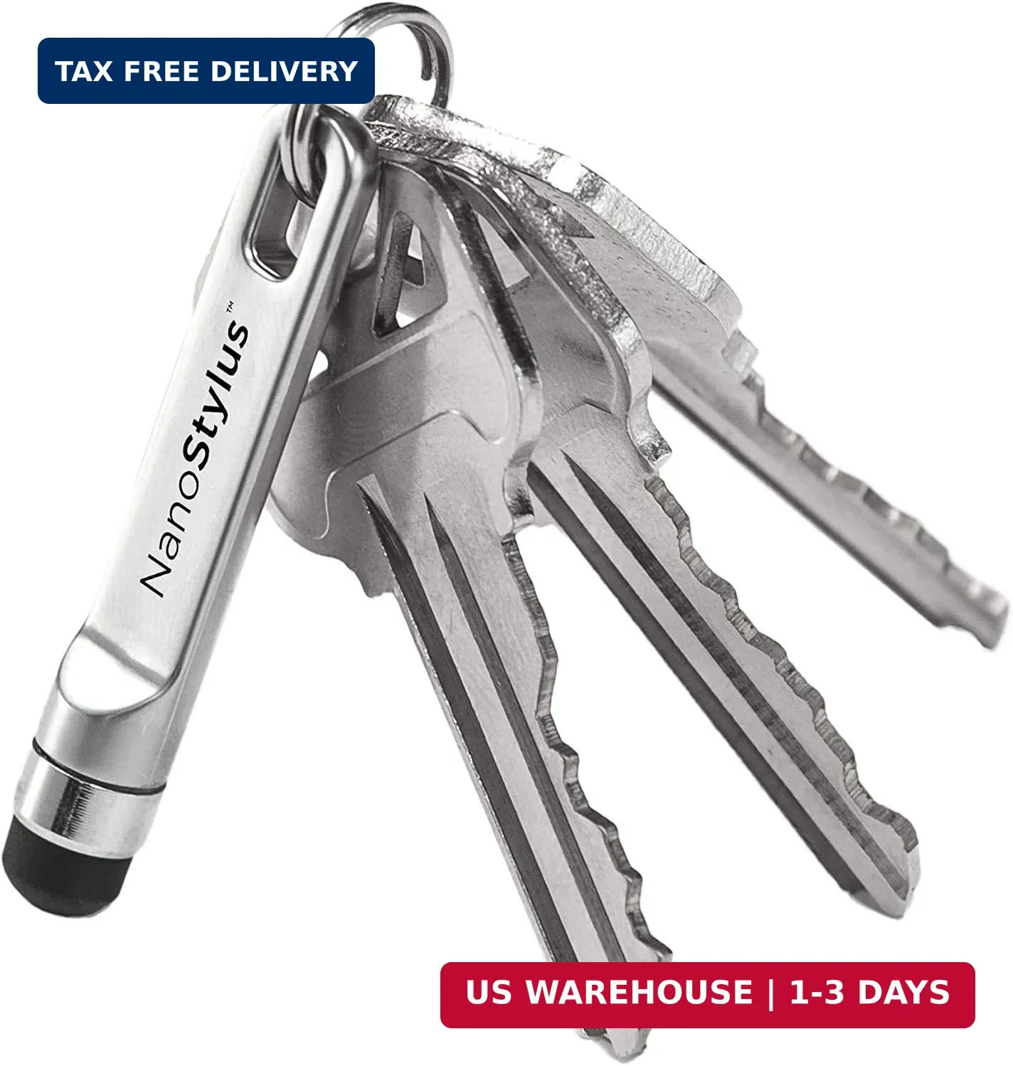 KeySmart NanoStylus - Mini Keyring Stylus Ergonomic, Portable and Precise Keycha