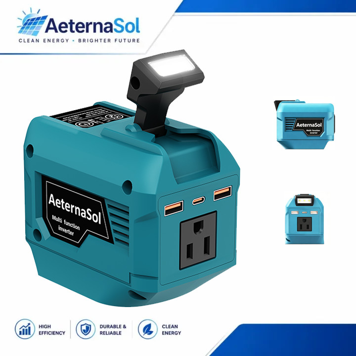 AeternaSol Power Inverter Peak 500W Portable Power Supply for Makita 18V Battery