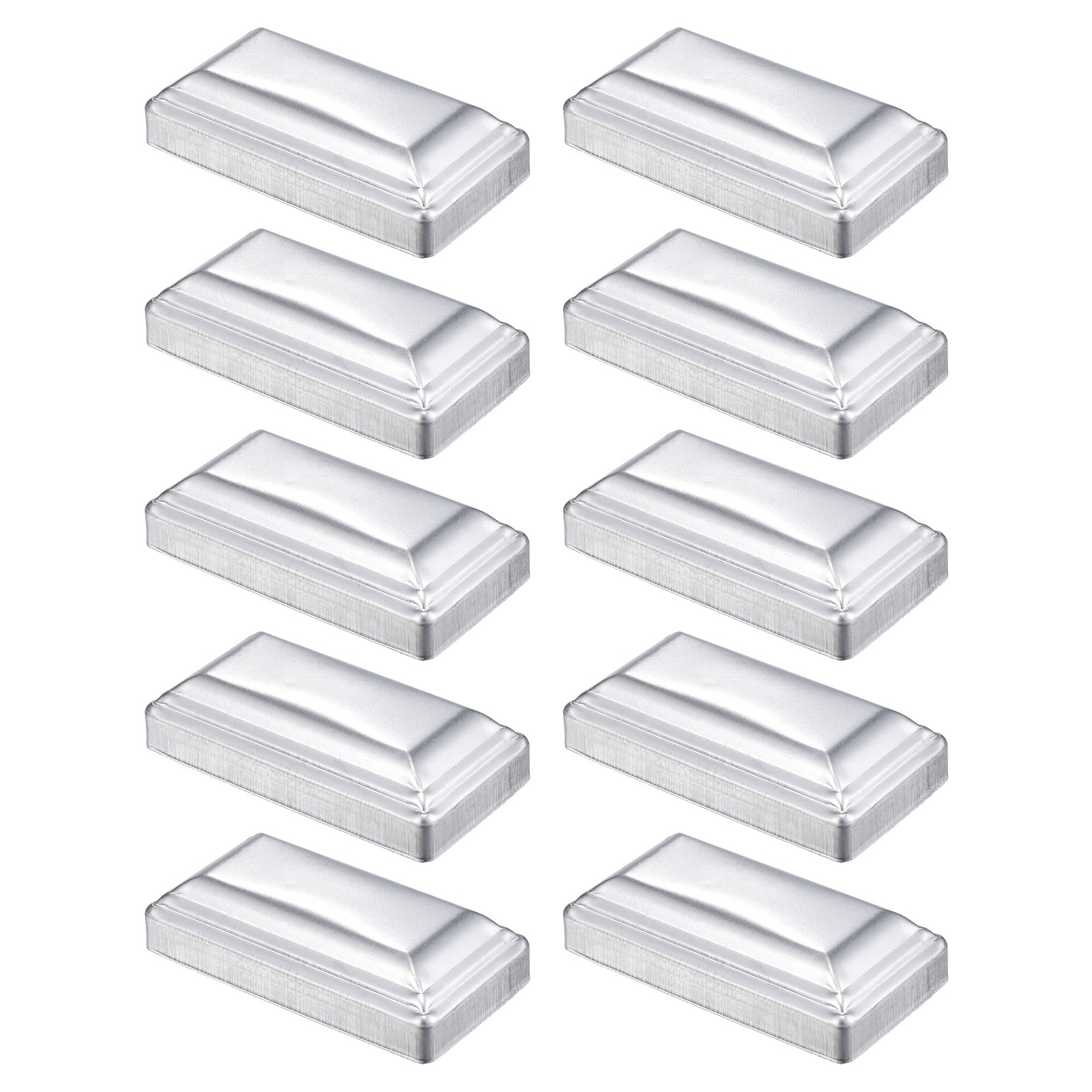 10Pcs Fence Post Cap, Galvanized Deck Post Caps Fit 4" x 2" Pipe, Silver
