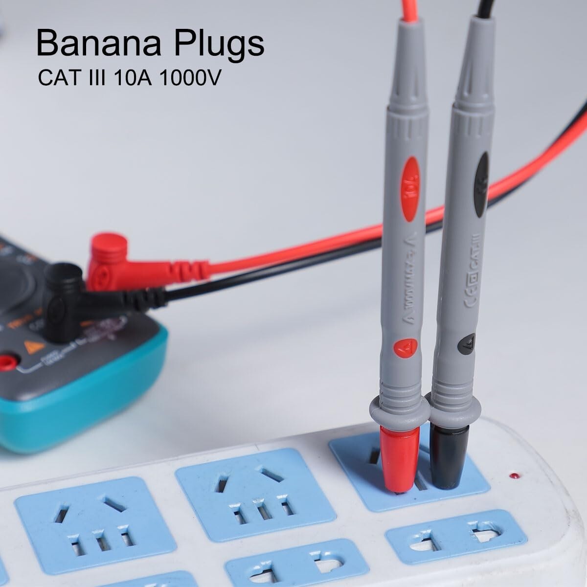 Versatile 19-Pc Electrical Multimeter Lead Set with Soft Grip Probes & Clips