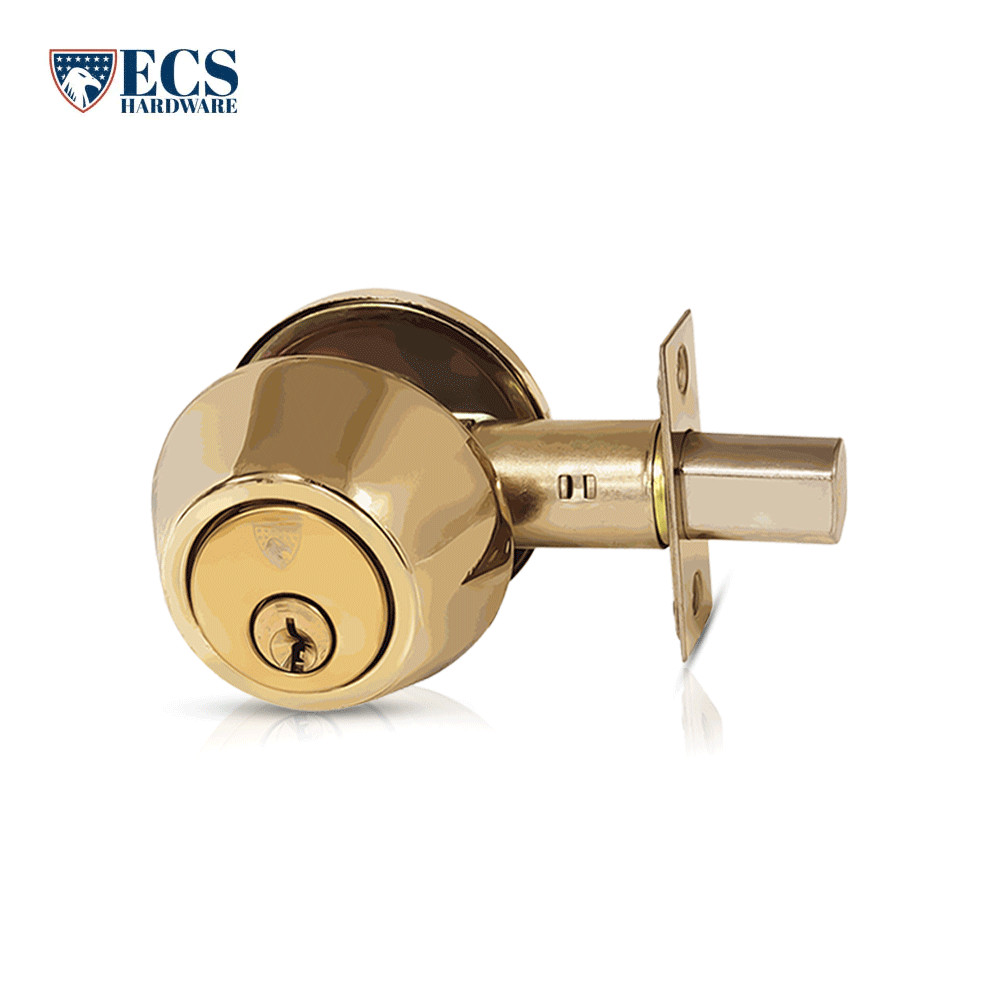 ECS HARDWARE Replacement for Single Cylinder Deadbolt Lock KW1 - Polished Brass