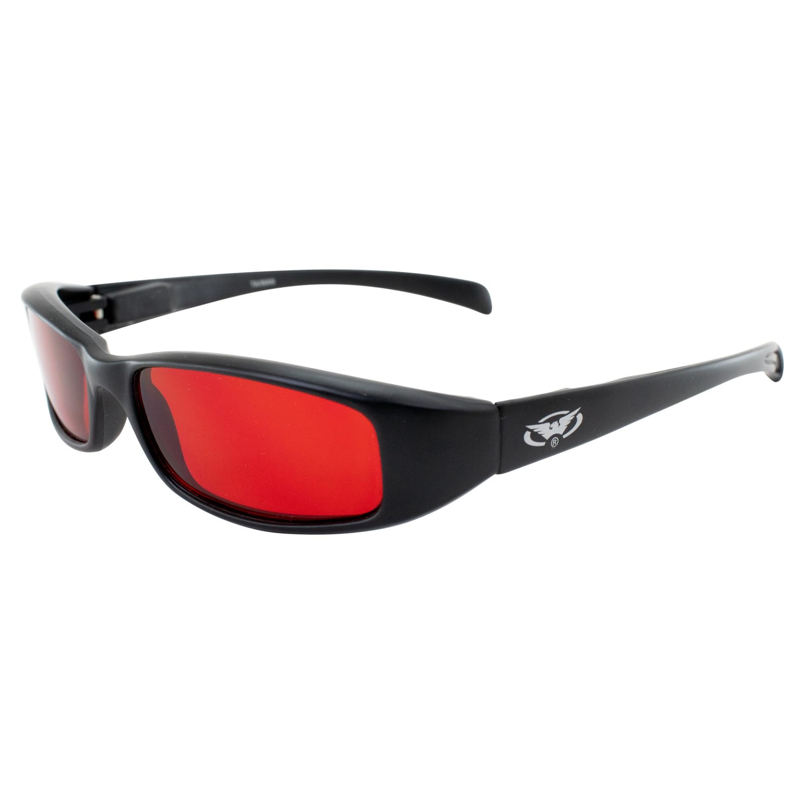 Global Vision New Attitude Motorcycle Glasses Adult, Black Frame/Red Lens