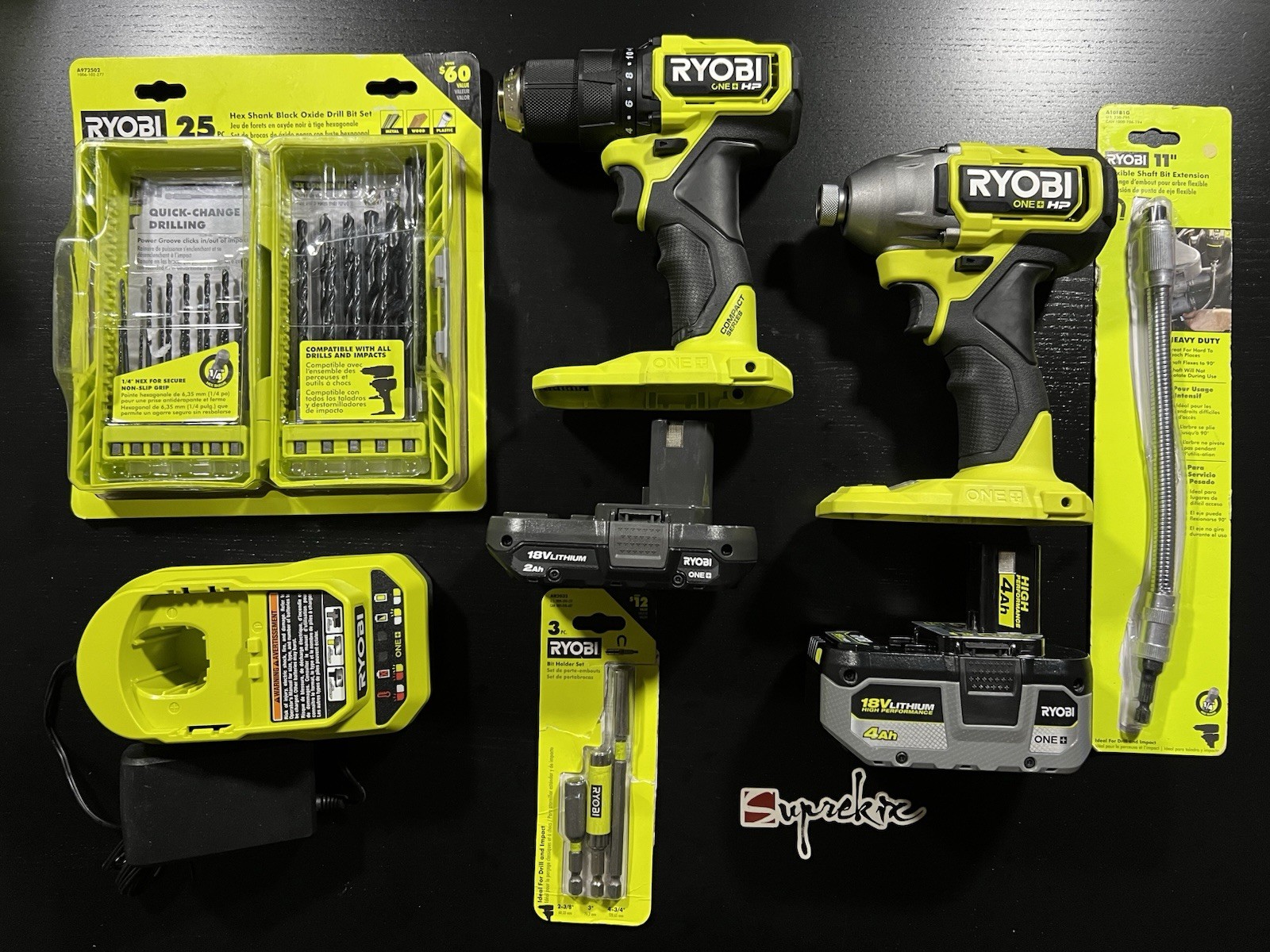 Ryobi ONE+ HP 18V Brushless Cordless 2-Tool Combo Kit Pblck122K2/A972502/A10FB1G