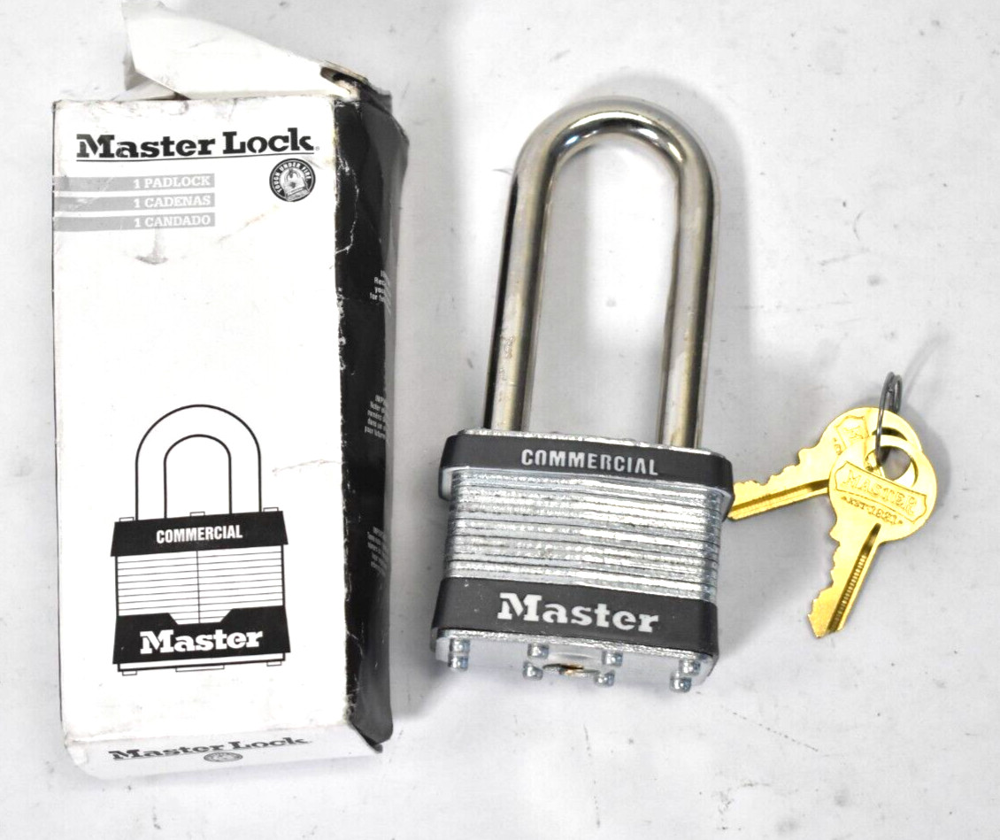 Master Lock Keyed Alike Long 2-1/2" Hardened Shackle Padlock Steel 5KALJ