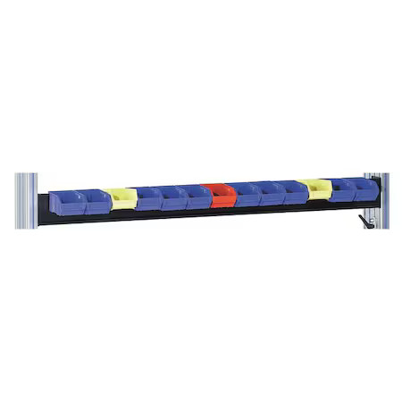 PRO-LINE DNBH72 Bin Rail, 72 W x 1/1/2002 D x 6 H, Black