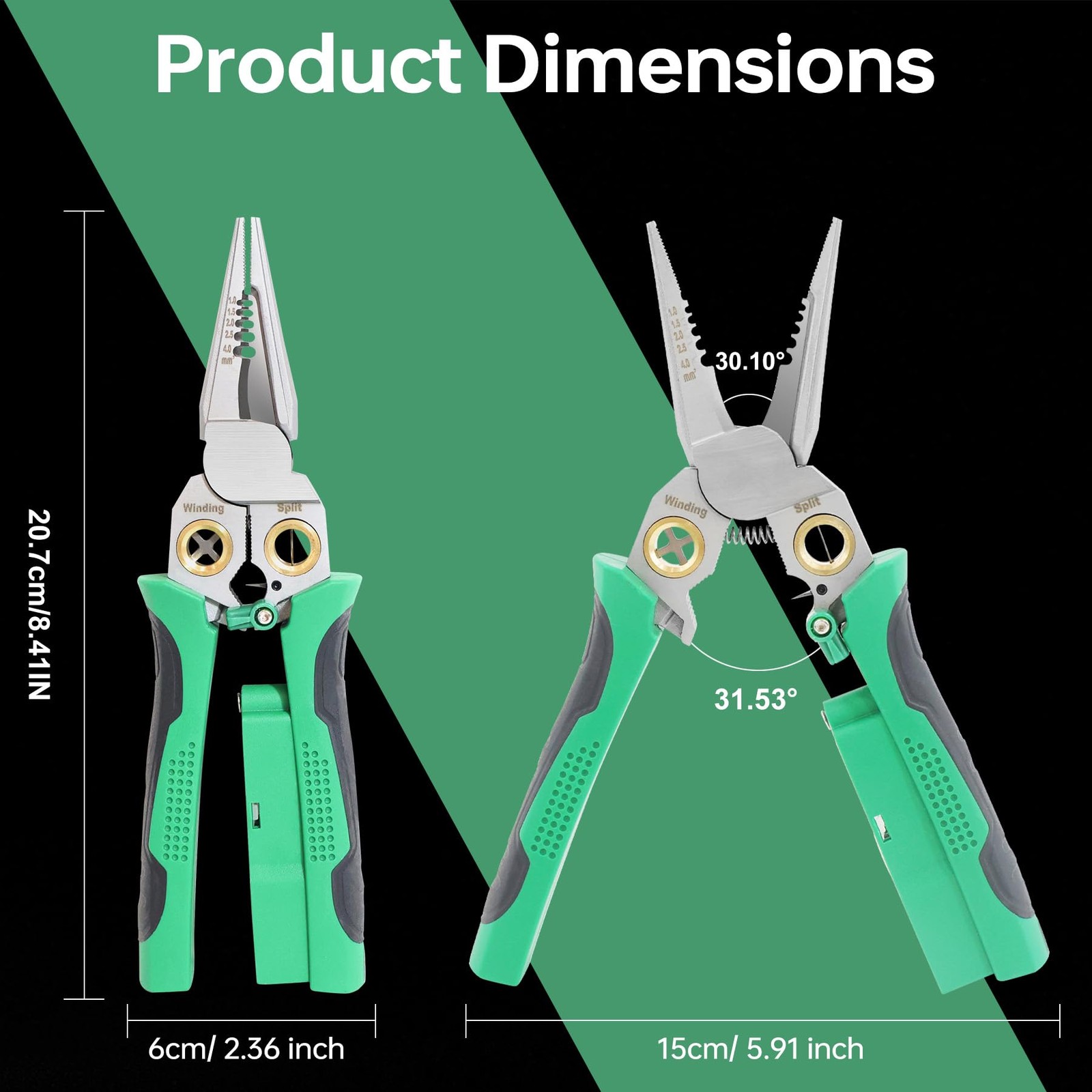 8 In 1 Wire Stripper With Voltage Tester Professional Electrical Repair Green