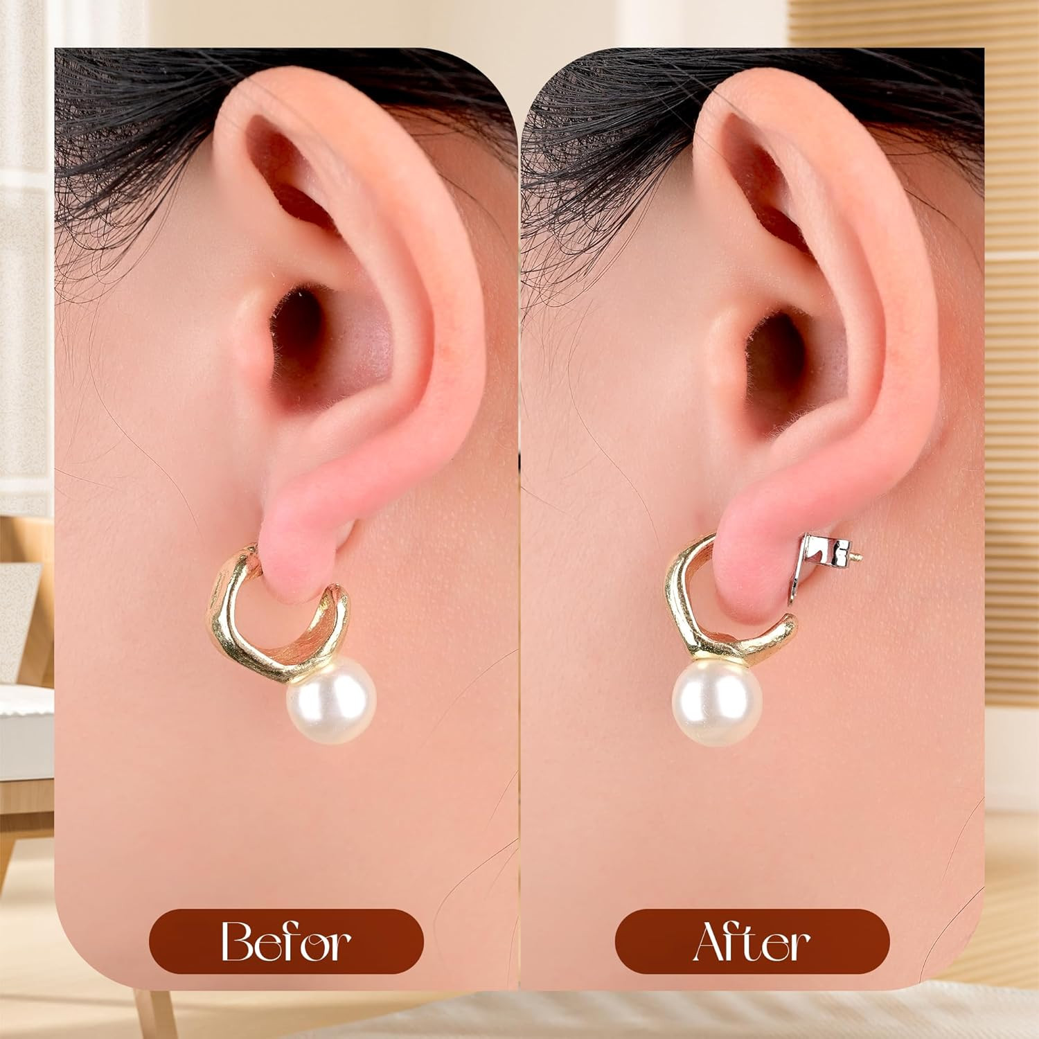 Earring Backs Replacements for Droopy Ears, Heavy Earrings Lifters, Locking Ear