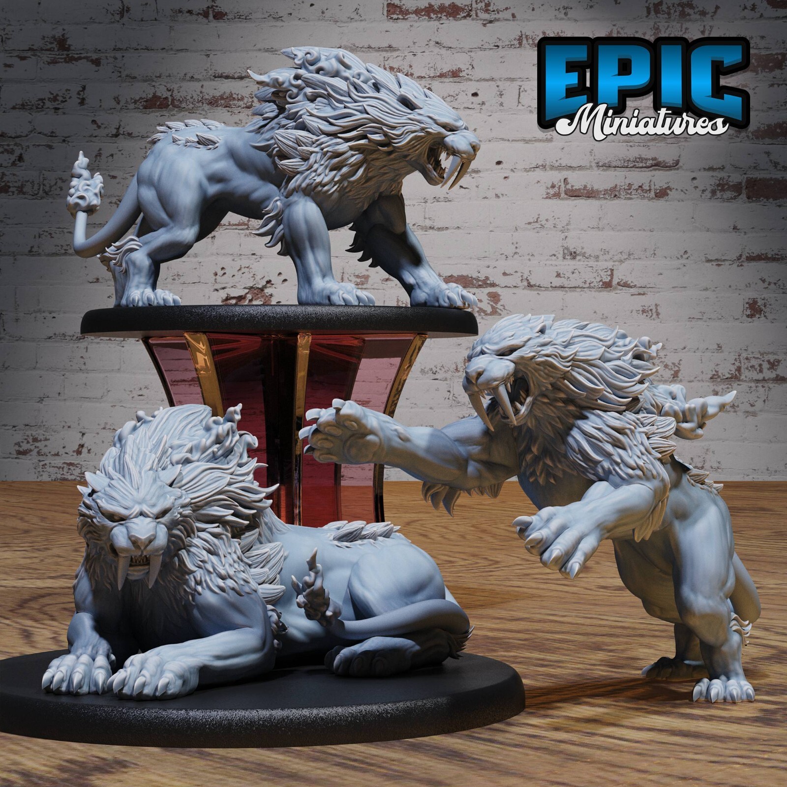 Sabertooth Beast D&D Dungeons and Dragons Miniature - Epic Miniatures 28mm