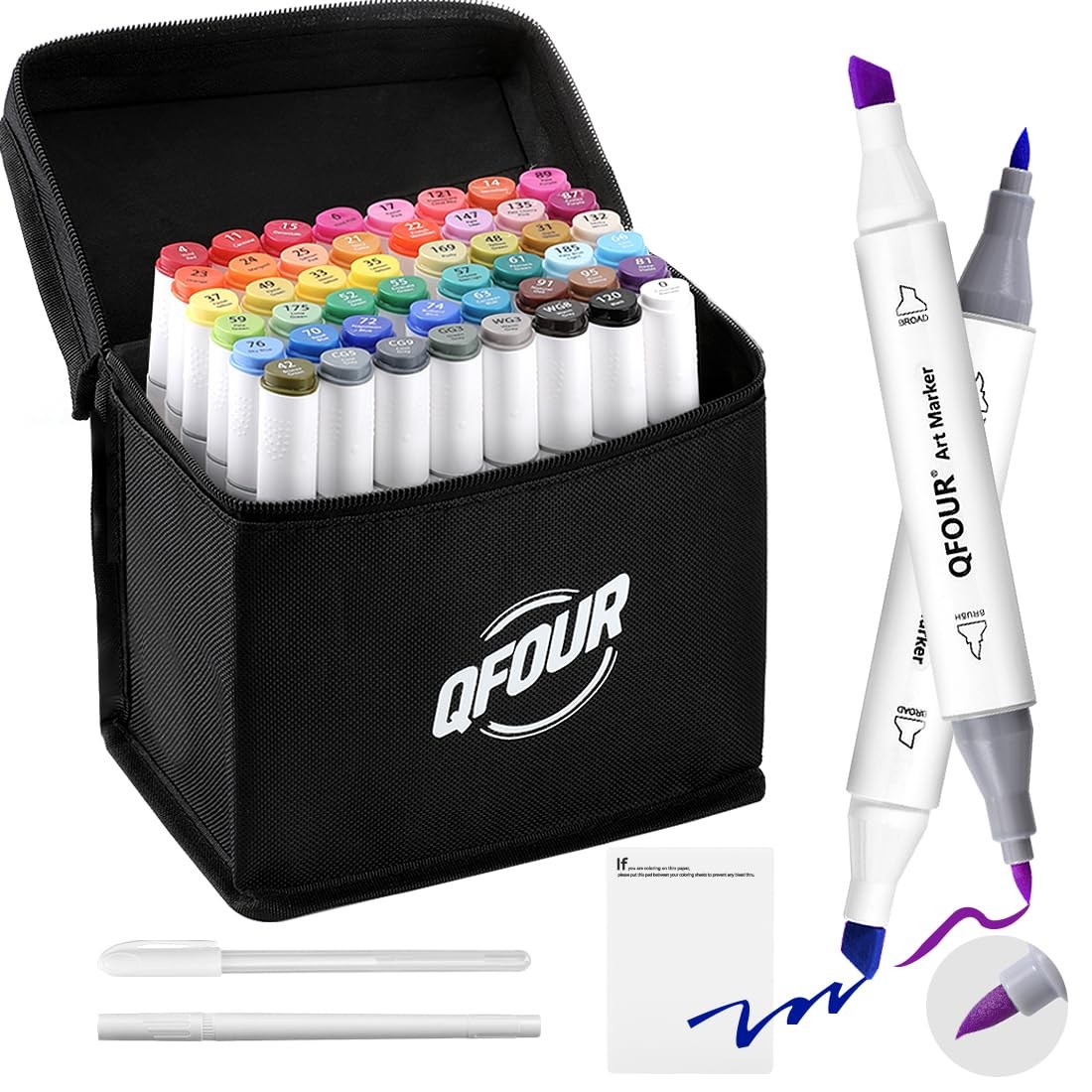 Alcohol Markers, 48 Colors Art Marker, Coloring Markers, Brush & Chisel Tip D...