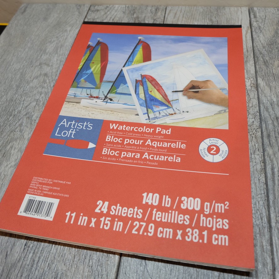 Artist's Loft Watercolor Paper Pad Acid Free Heavy Weight 11" x 15" | 24 Sheets