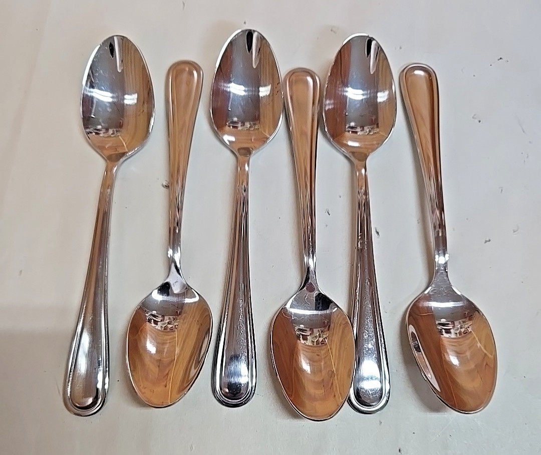 Lot of (6) HISSE 18/0 Stainless Steel Teaspoons