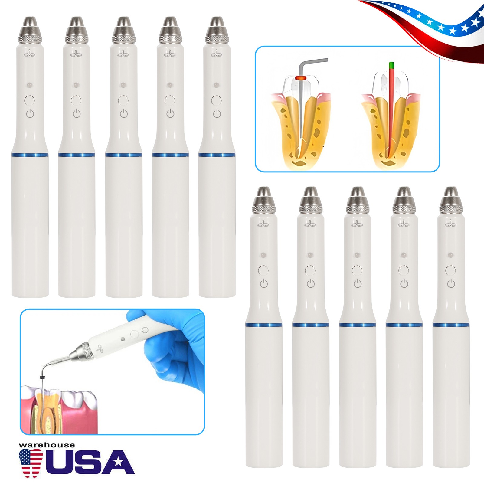 Dental Wireless Gutta Percha Obturation System Endo Heated Pen +Heated Tips