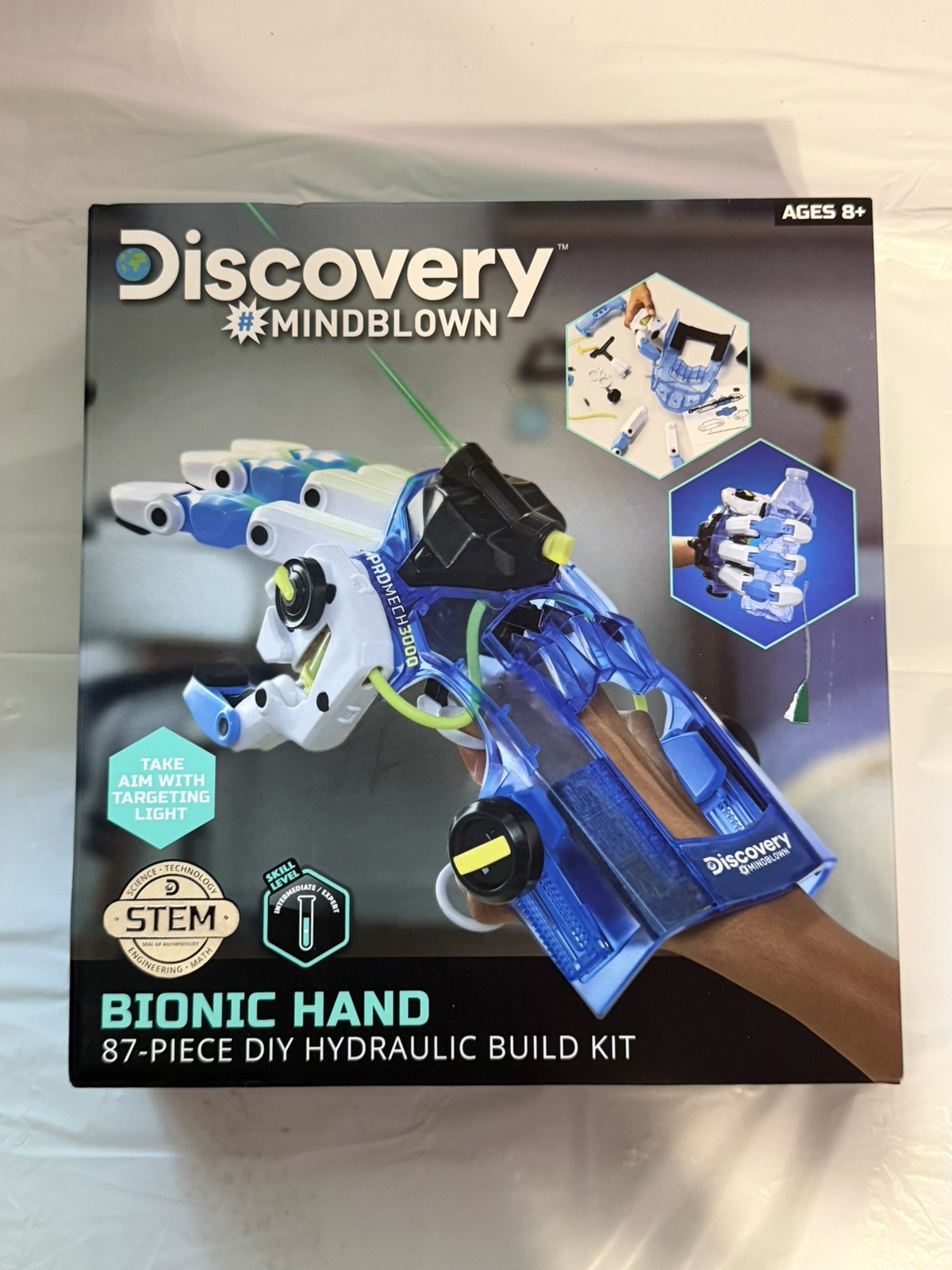 Discover Mindblown STEM Bionic Hand 87-Piece DIY Hydraulic Build Kit Ages 8+ NEW