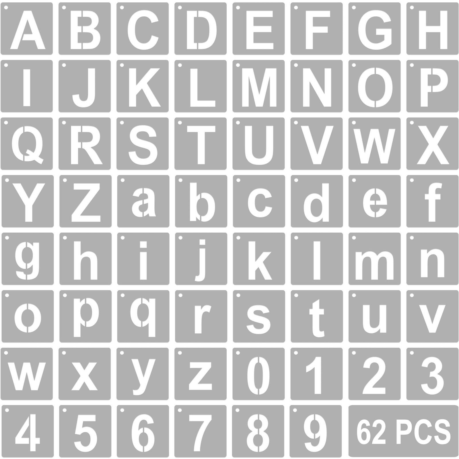 62 Pcs Letter Stencils 2 Inches Alphabet Letter Templates Reusable Letter and...