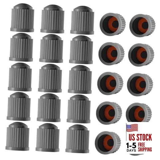 Tire Valve Dust Covers, Automotive Tire Valve Stem Caps with O 25PCS Gray
