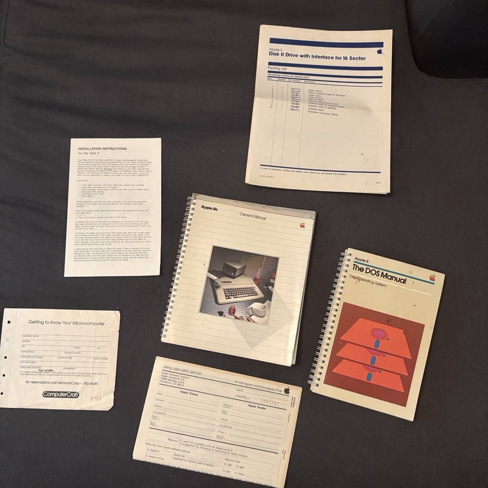 Apple II Software & Manual lot - DOS 3.3; Better Working; Choplifter! - UNTESTED