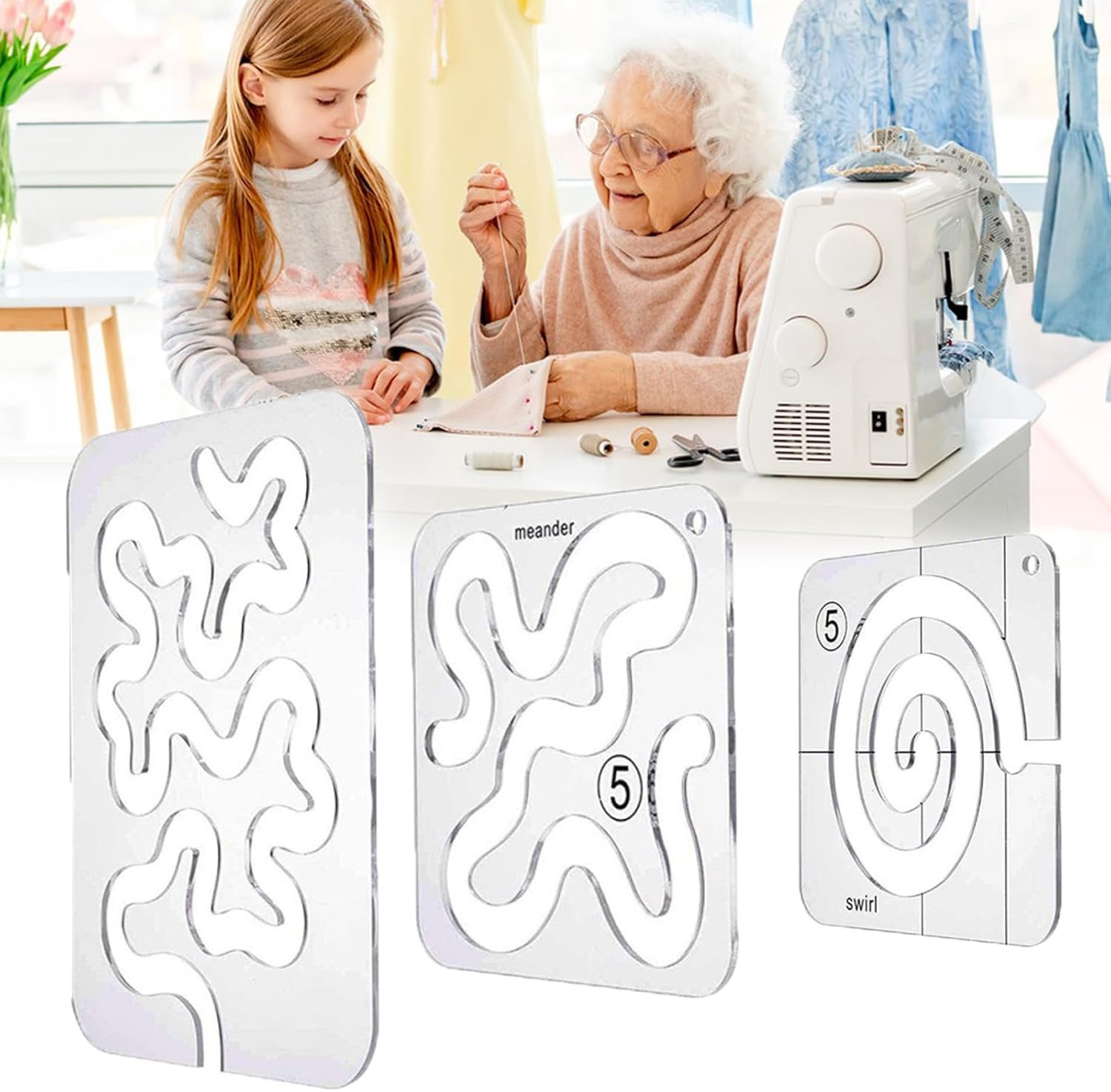 Henmany Free Motion Quilting Templates: Quilting Templates for Machine Quilting