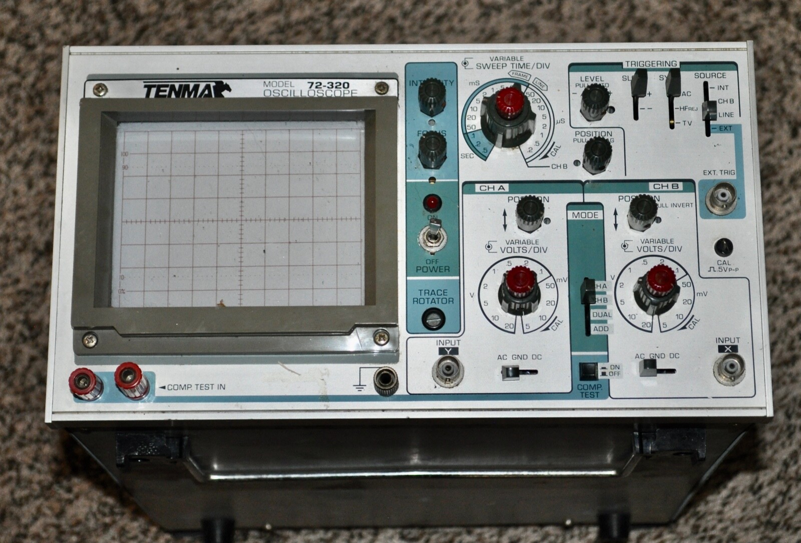 Tenma Model 72-320 2-Channel 20MHz Oscilloscope WORKING