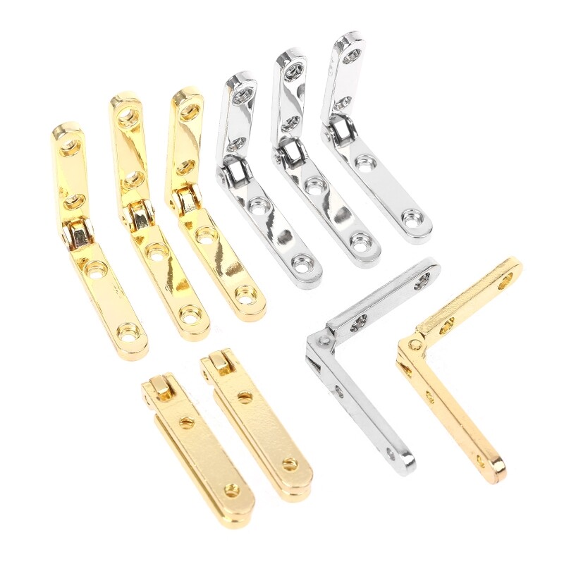 10 Pcs 90° Folding Hinge Zinc Alloy Side Rail Hinge for Boxes for