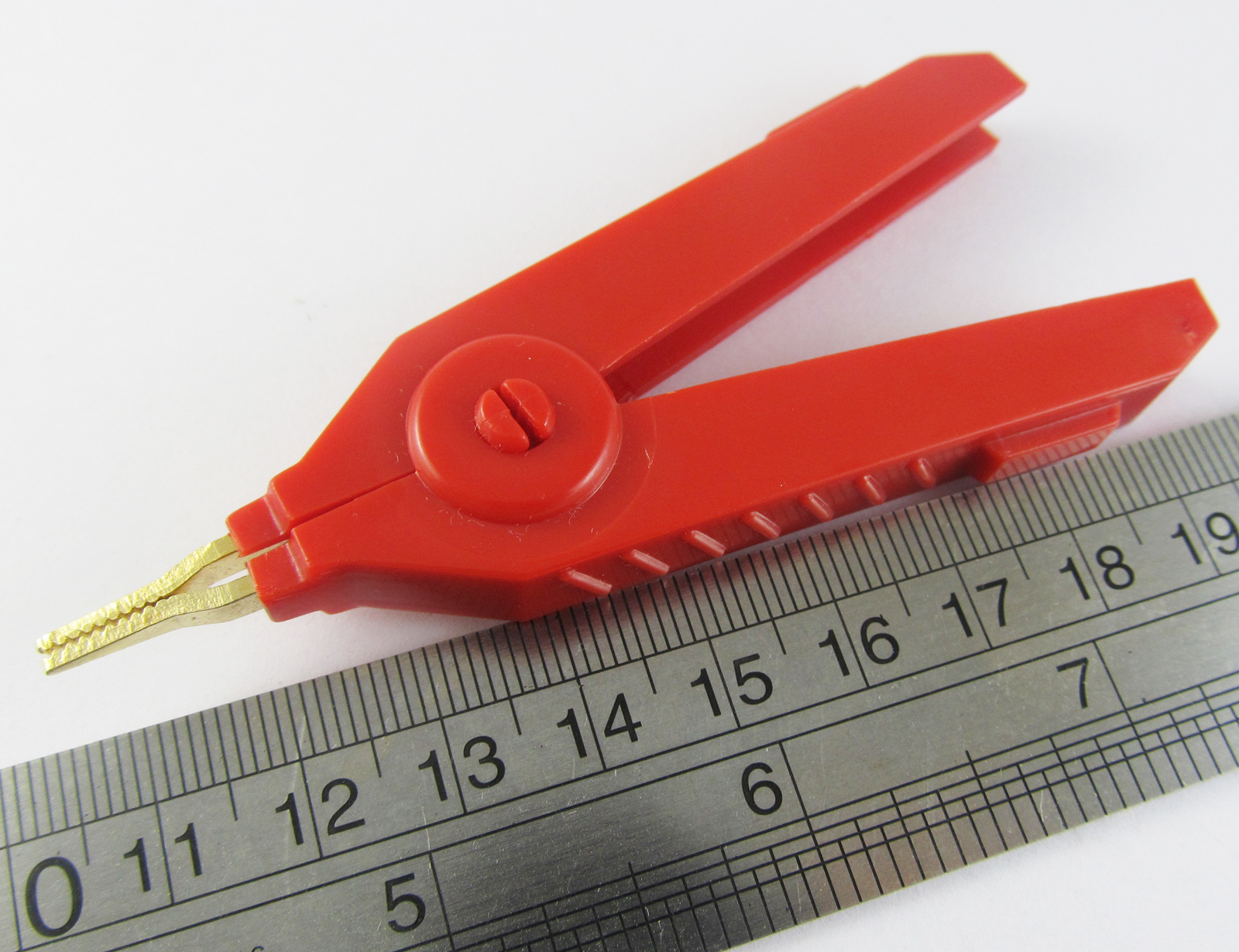 4pcs Red High Quality Copper Alligator Kelvin Test Clip Clamp Gold Plated Clip