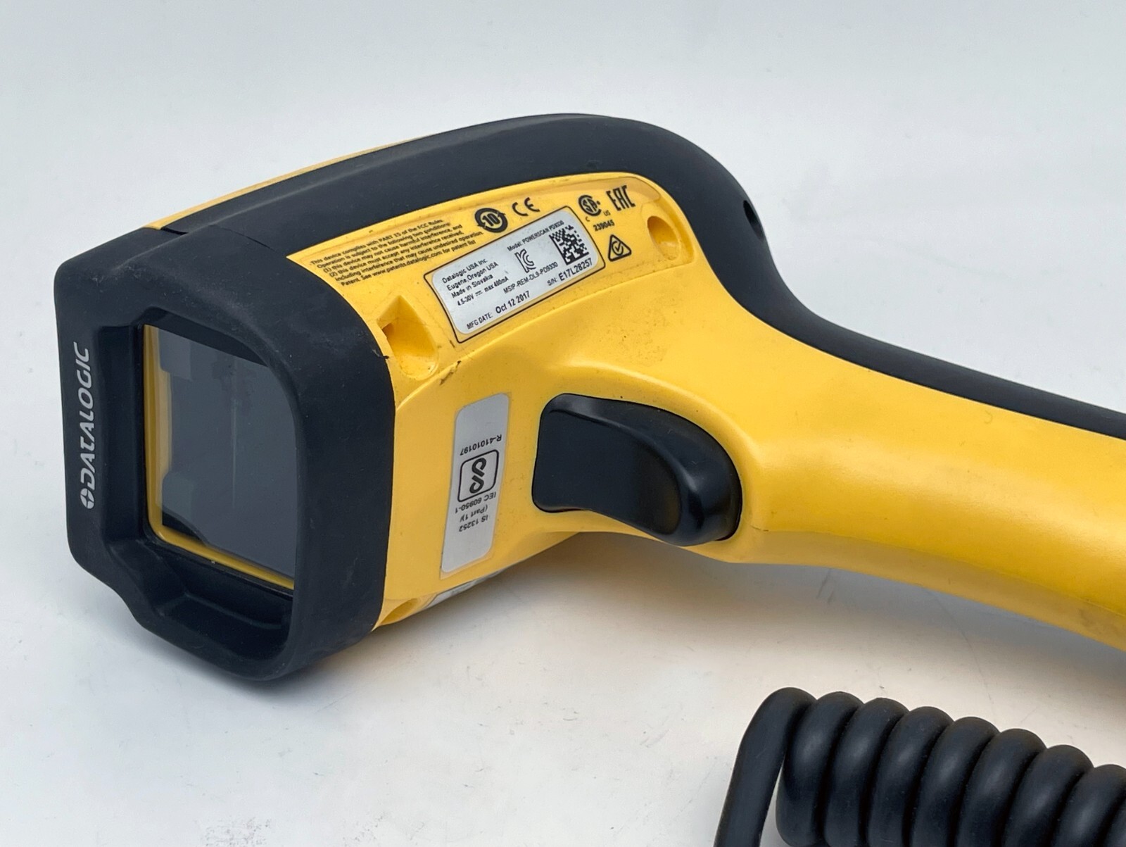 Datalogic PowerScan PD9330 Yellow & Black Handheld Serial Port Barcode Scanner