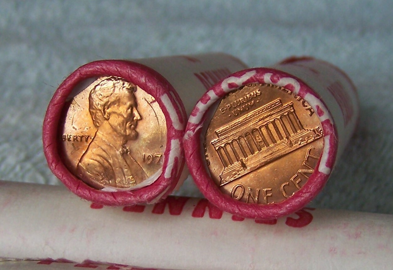 1973 **Original Bank Wrapped ** Uncirculated Lincoln Cent Roll - OBW Penny's