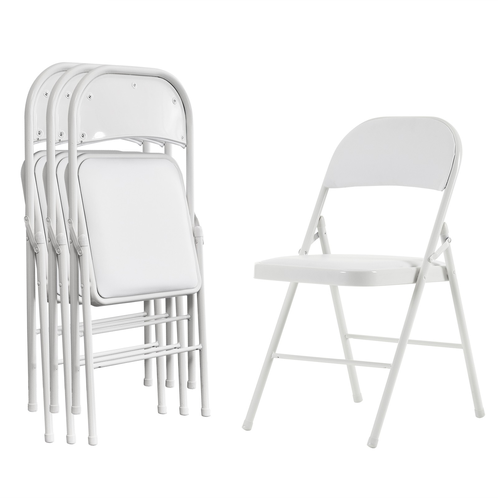 【Old Code：33292149】4pcs Elegant Foldable Iron & PVC Chairs for Convention