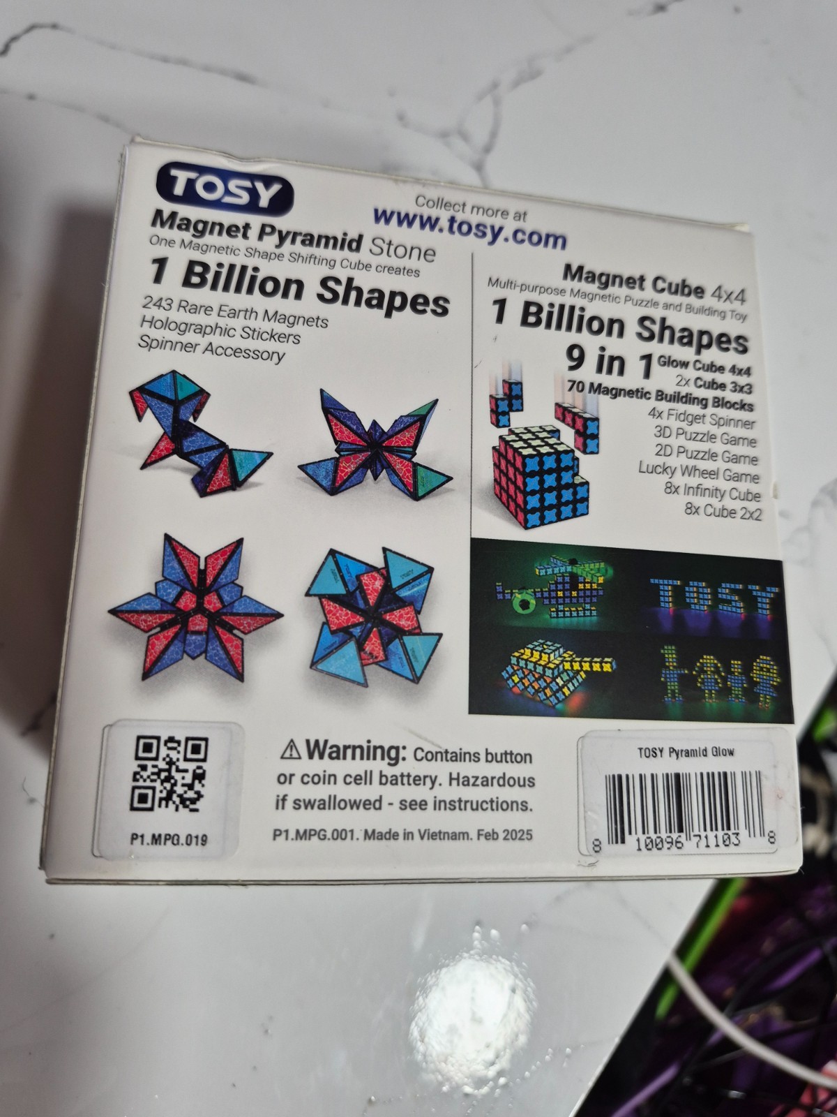 TOSY Magnet Pyramid Glow Set New Sealed Box - 1 Cube