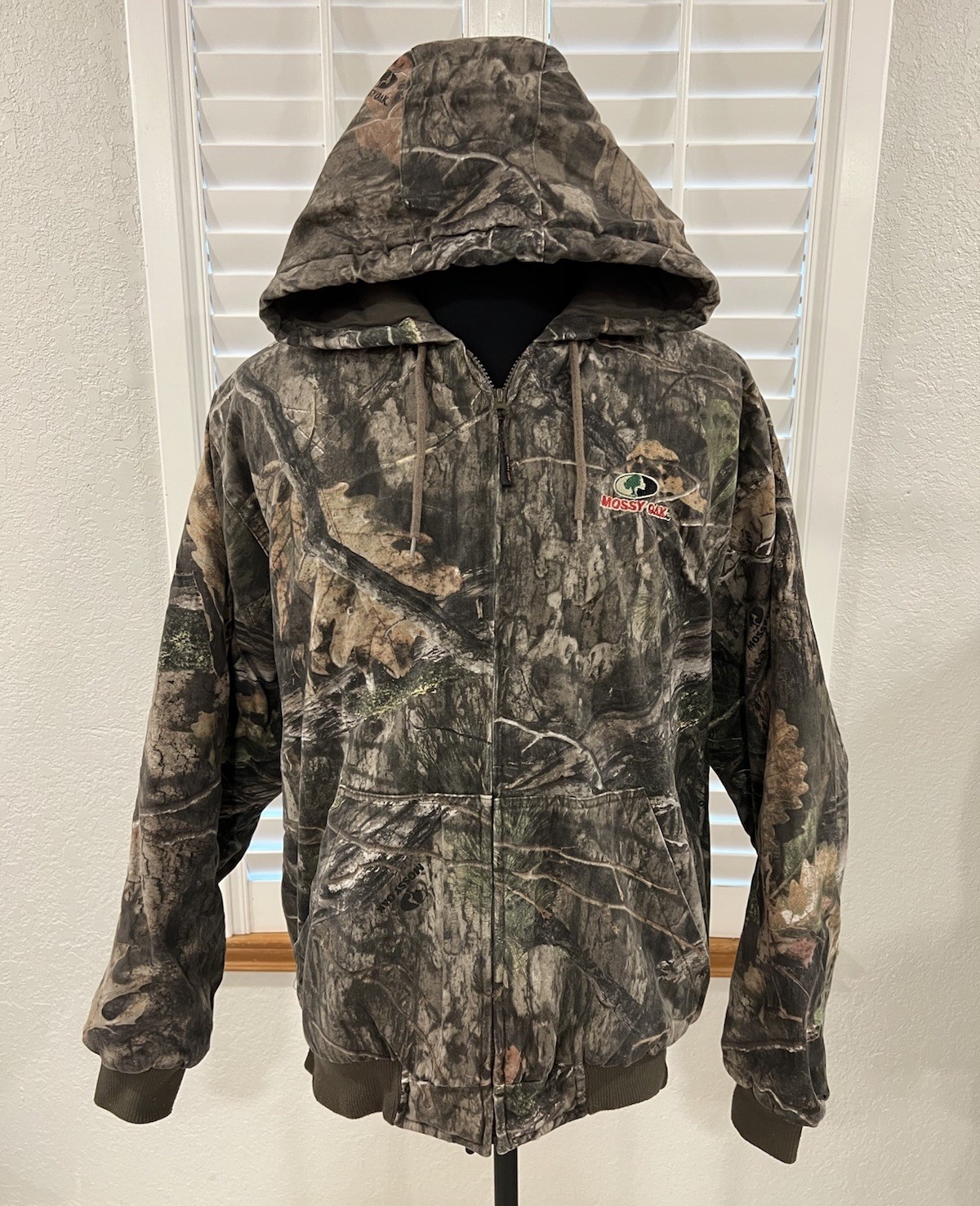 Mens 2XL Mossy Oak Camo Country Bomber Hunting HOODED Insulated Jacket EXCELLENT