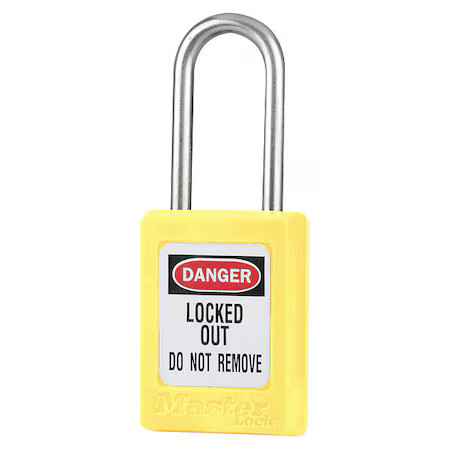 Master Lock S31ylw Lockout Padlock, Keyed Different, Thermoplastic, Yellow, 1