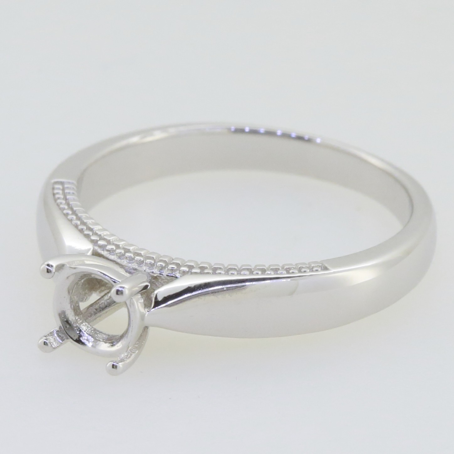 Sterling Silver Semi Mount Ring Round RD 11x11mm Solitaire