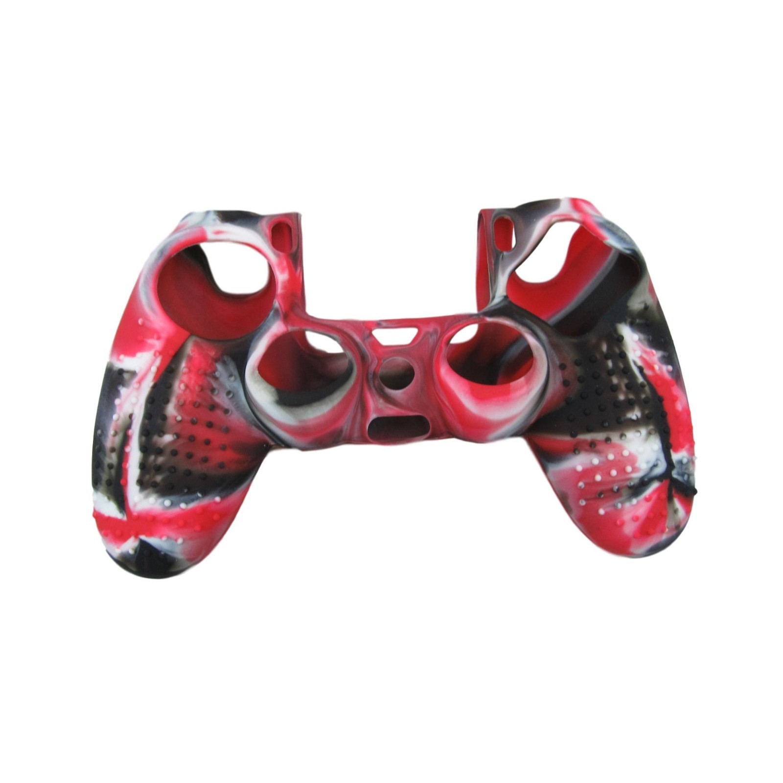 Fits PS4 Controller Silicone Grip Cover Red + (8) Multi Thumb Caps