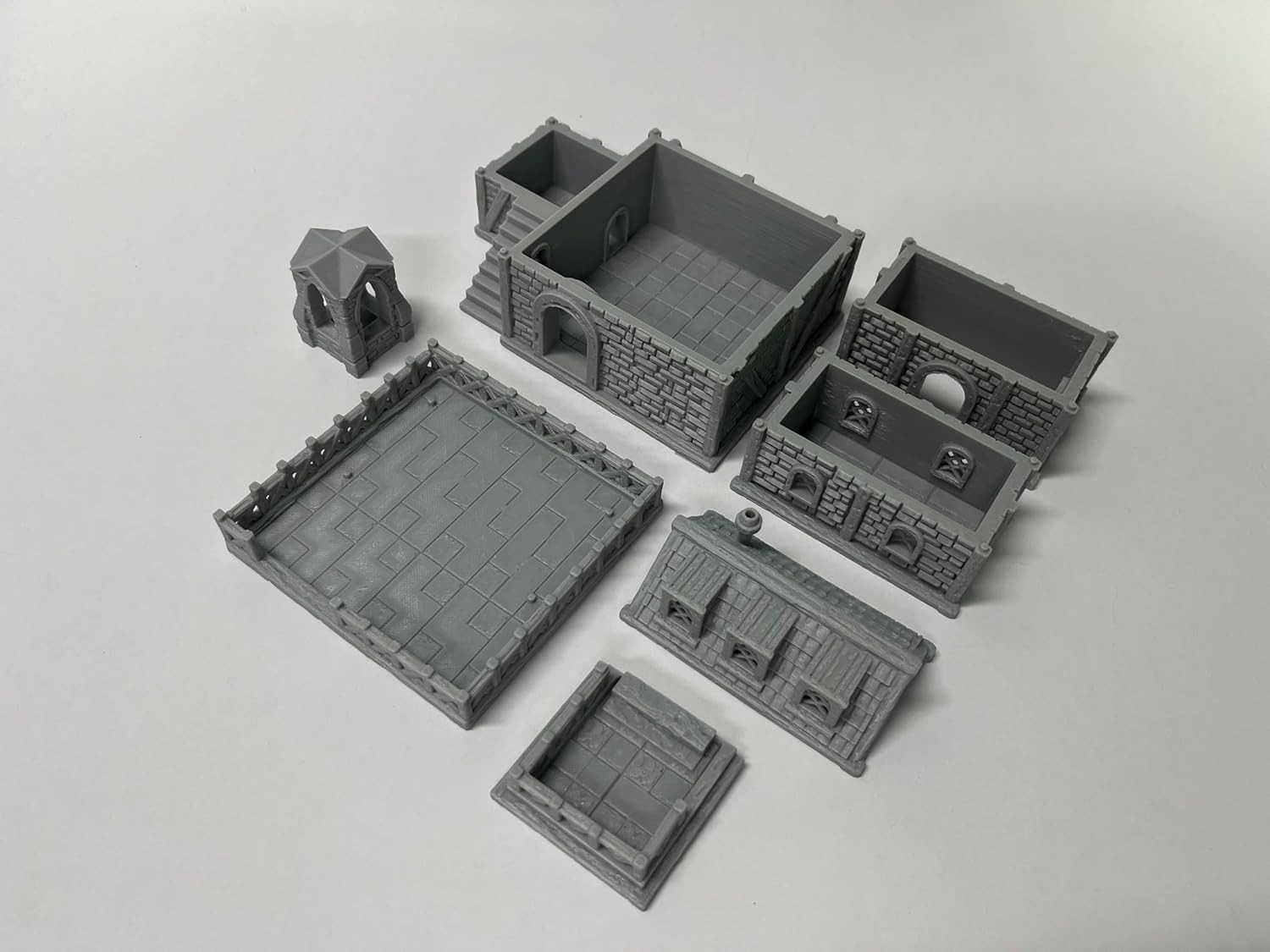 Middle Ages Medieval Architectural Terrain Set for 18-28mm Miniatures, 6"x4"x3"