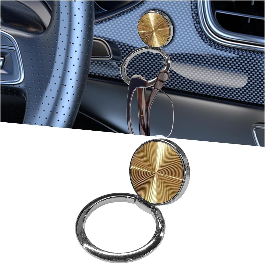 Sunglass Holder for Car Dash, Metal Auto Dashboard Eyegla Size: 1PCColor: Gold