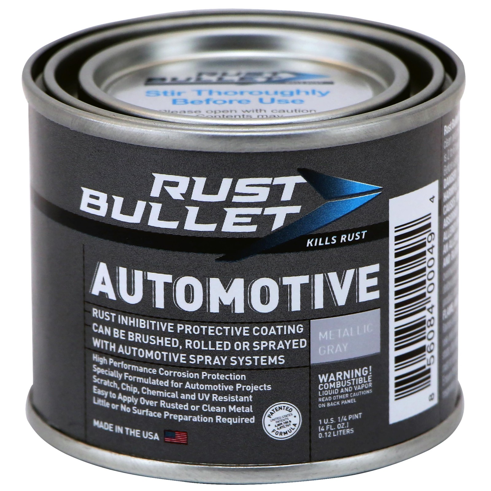 RUST BULLET Automotive - Metallic Gray - 4 4 Fl Oz (Pack of 1), Metalic