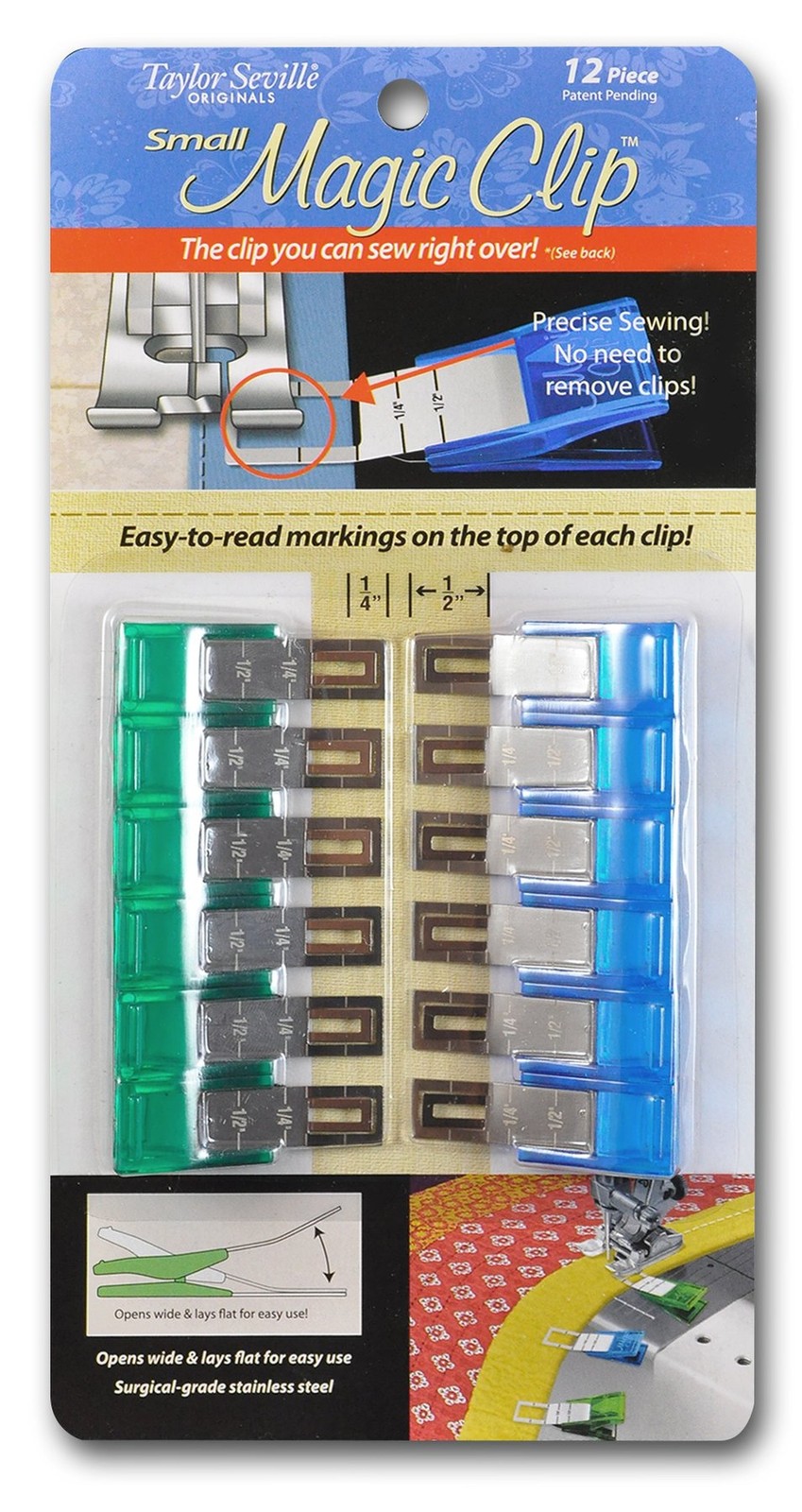 Taylor Seville Small Magic Clip Sewing and Quilting Clips 24 Piece Set - Quil...