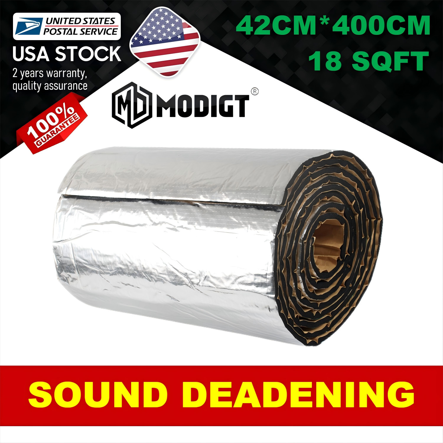 18Sqft For industrial area Wall Floor Cargo Area Sound Deadening Mat Silver