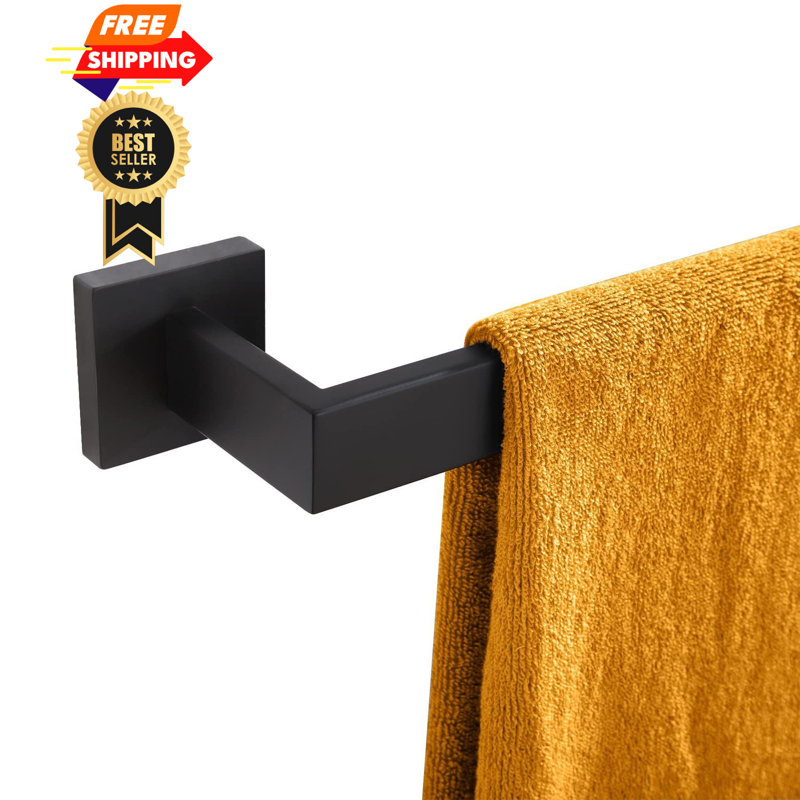 KOKOSIRI 24-Inch Single Towel Bar, Bathroom Kitchen 24-Inch, Matte Black