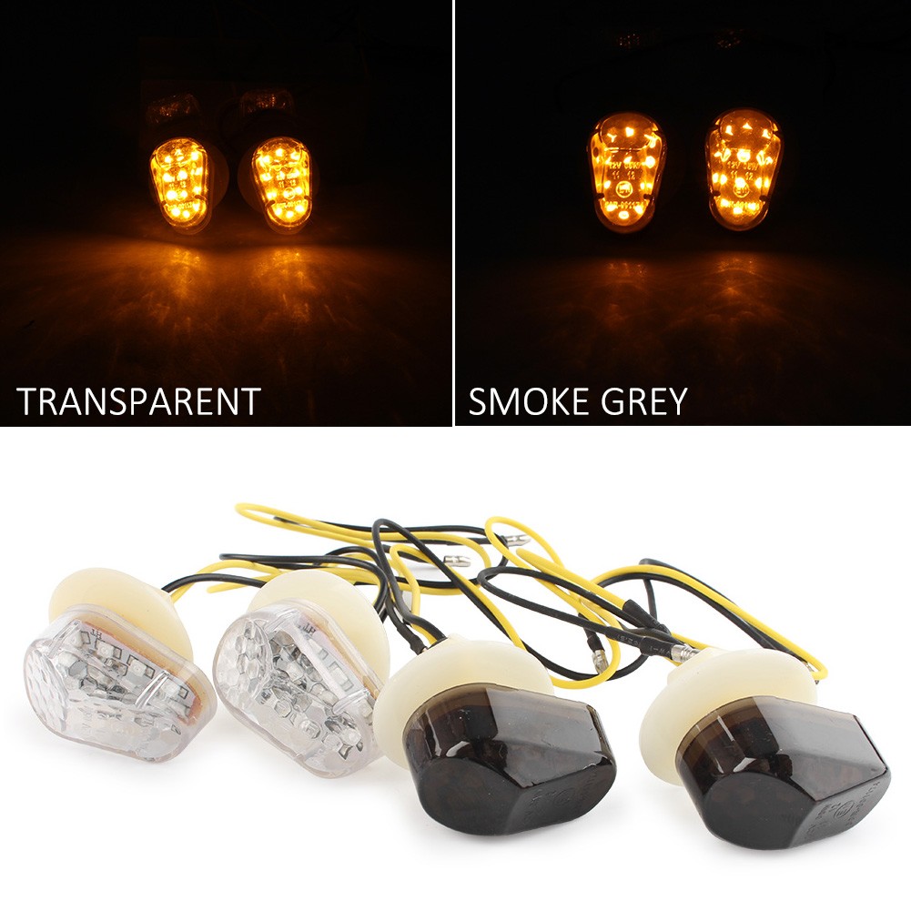 Fit Yamaha YZF-R1 R6 R6S Fazer FZ1 FZ6R LED Turn Signal Lights Smoke Lens Amber