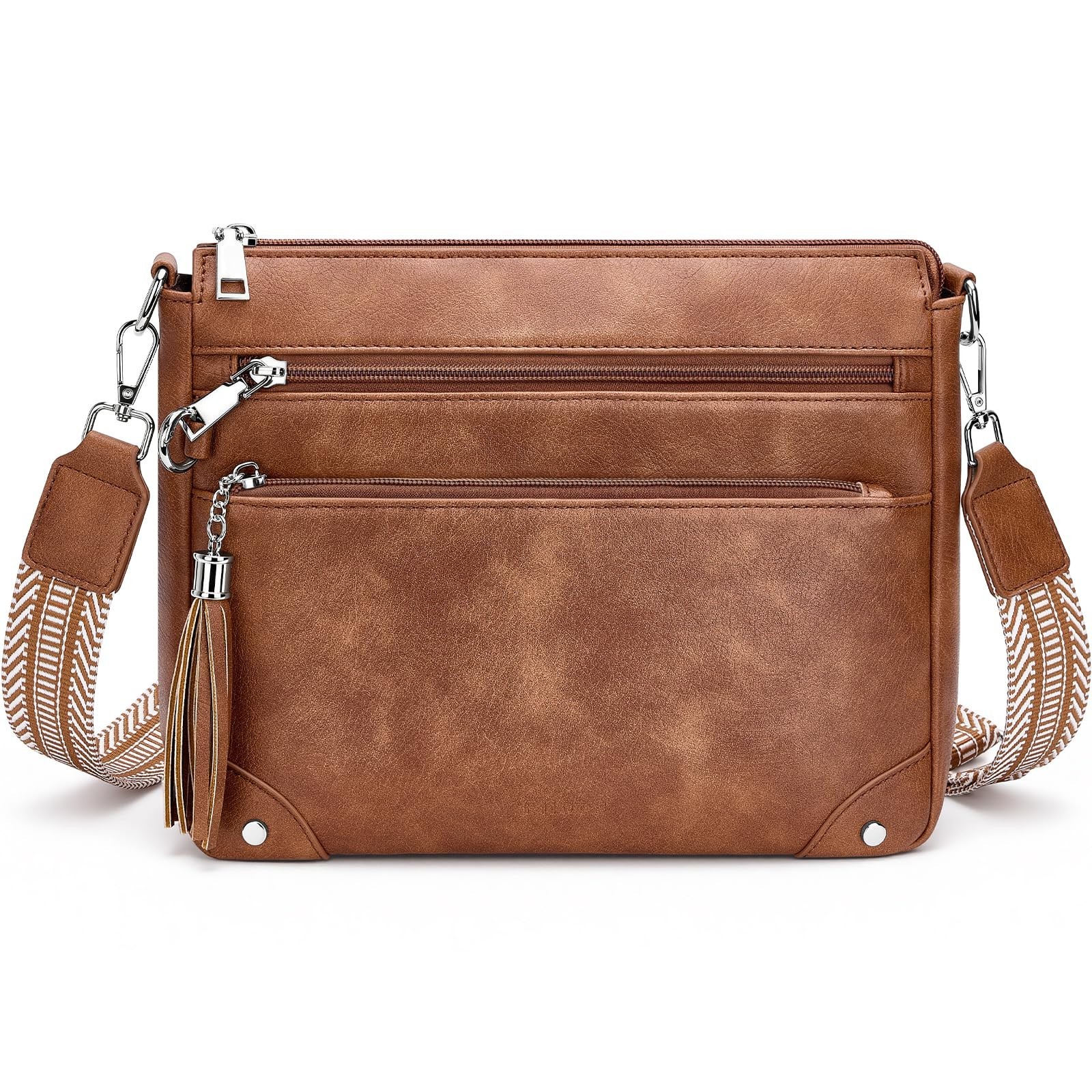 Anti Theft Crossbody Purse for Women RFID Crossbody Bags for Travel Vegan Lea...