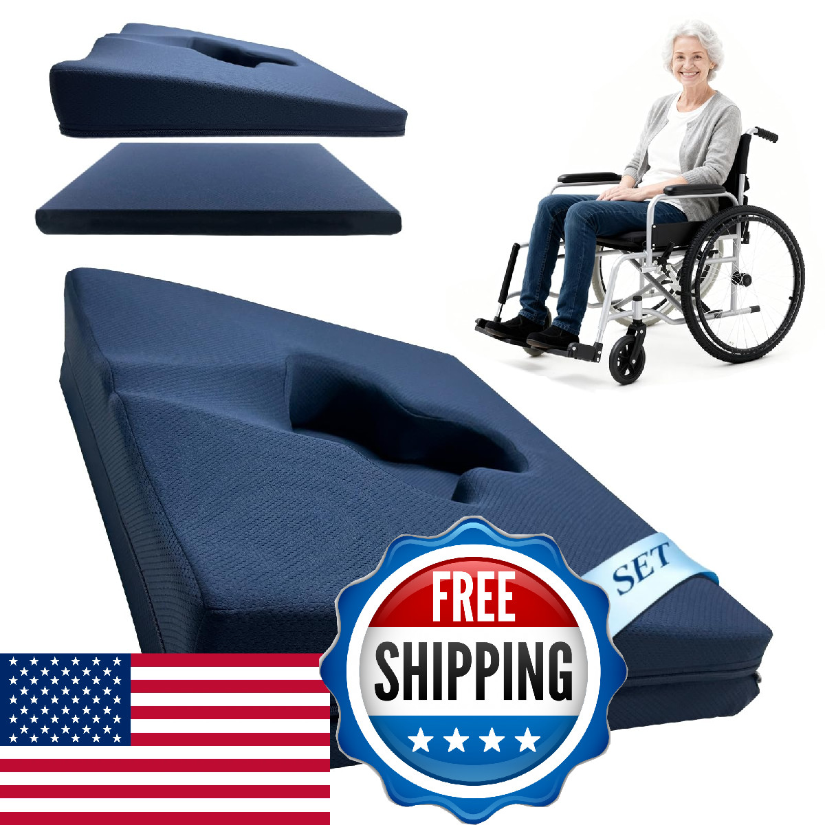 Rivquvi Gel Wheelchair Seat Cushion,Bed Sore Cushions for Butt,Office Chair Pres