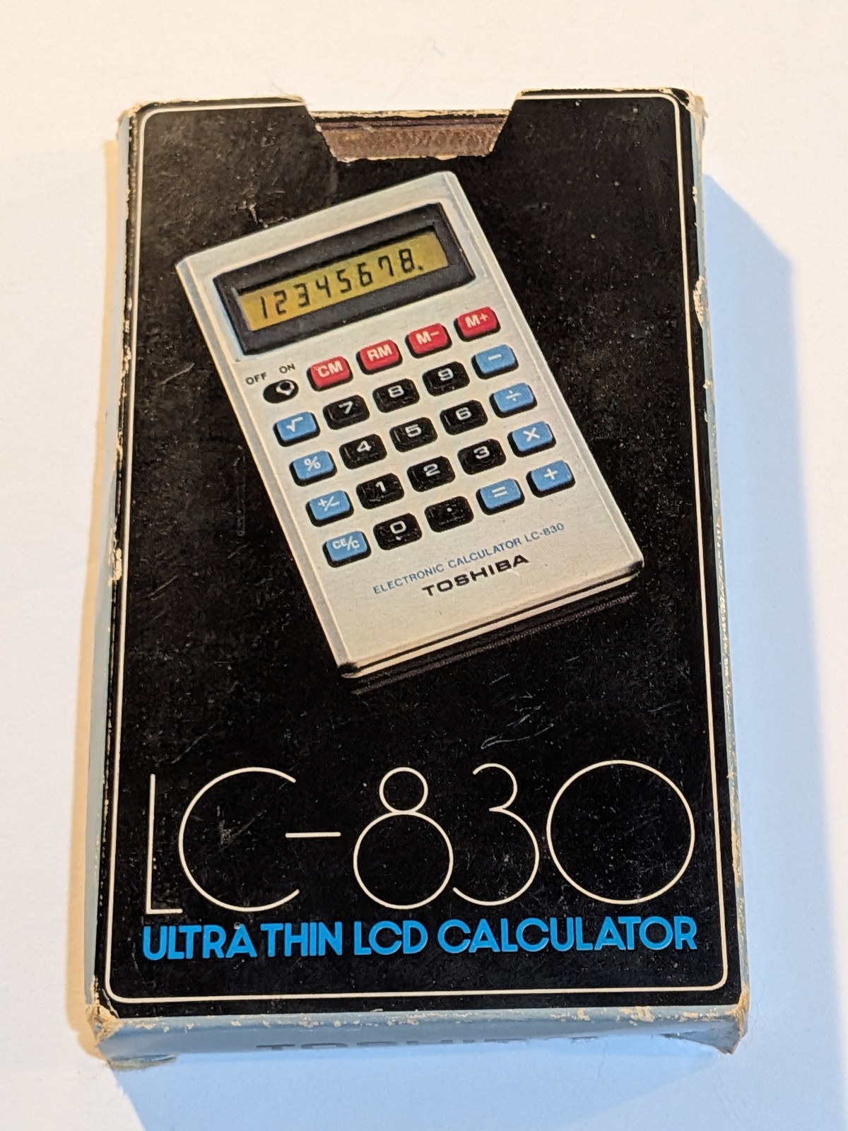 Vintage Toshiba LC-830 Ultra Thin LCD Electronic Calculator Japan w/ Case Box