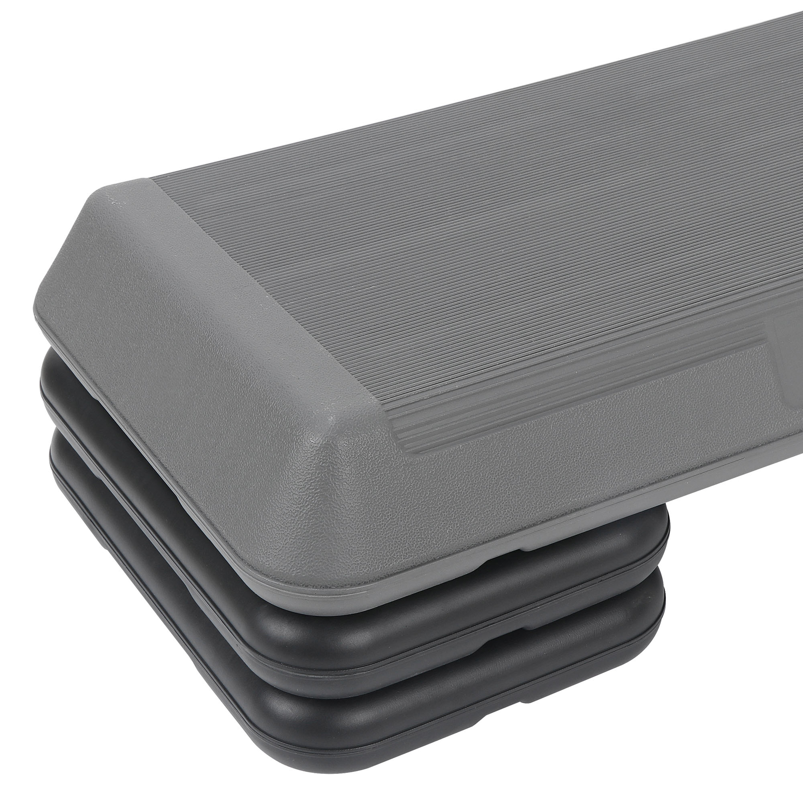 28'' Aerobic Step Platform Exercise Workout Stepper Non-Slip Surface W/4 Risers