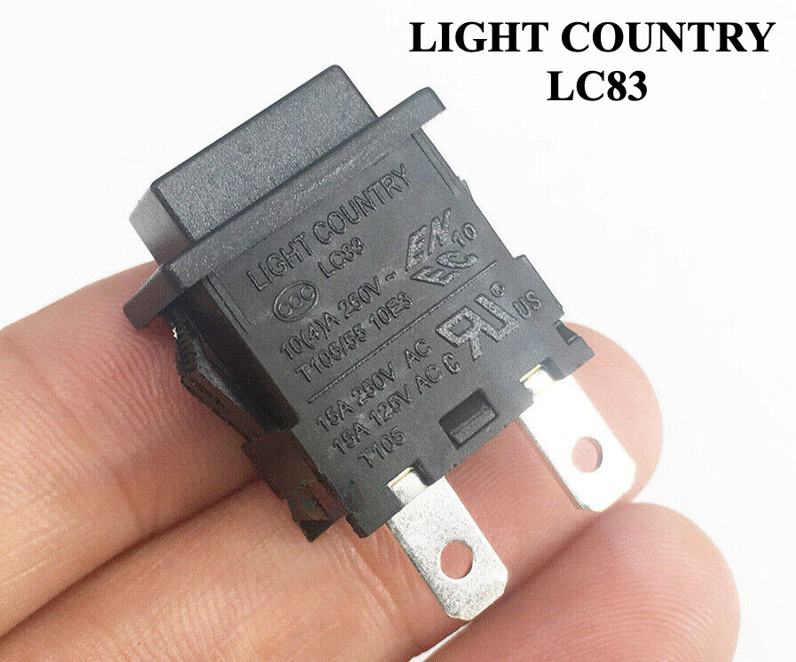 1 PCS LIGHT COUNTRY LC83 Pushbutton Switch 2 Pins Maintained 2 Positions Black