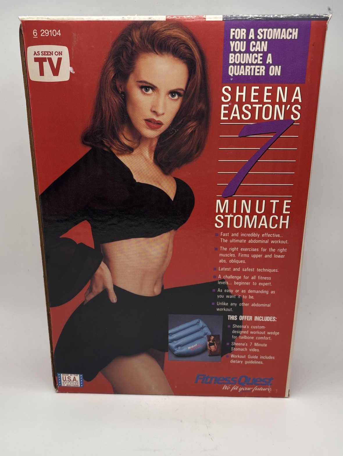 1992 FitnessQuest Sheena Easton's 7-Minute Stomach Includes Wedge & Video NIB