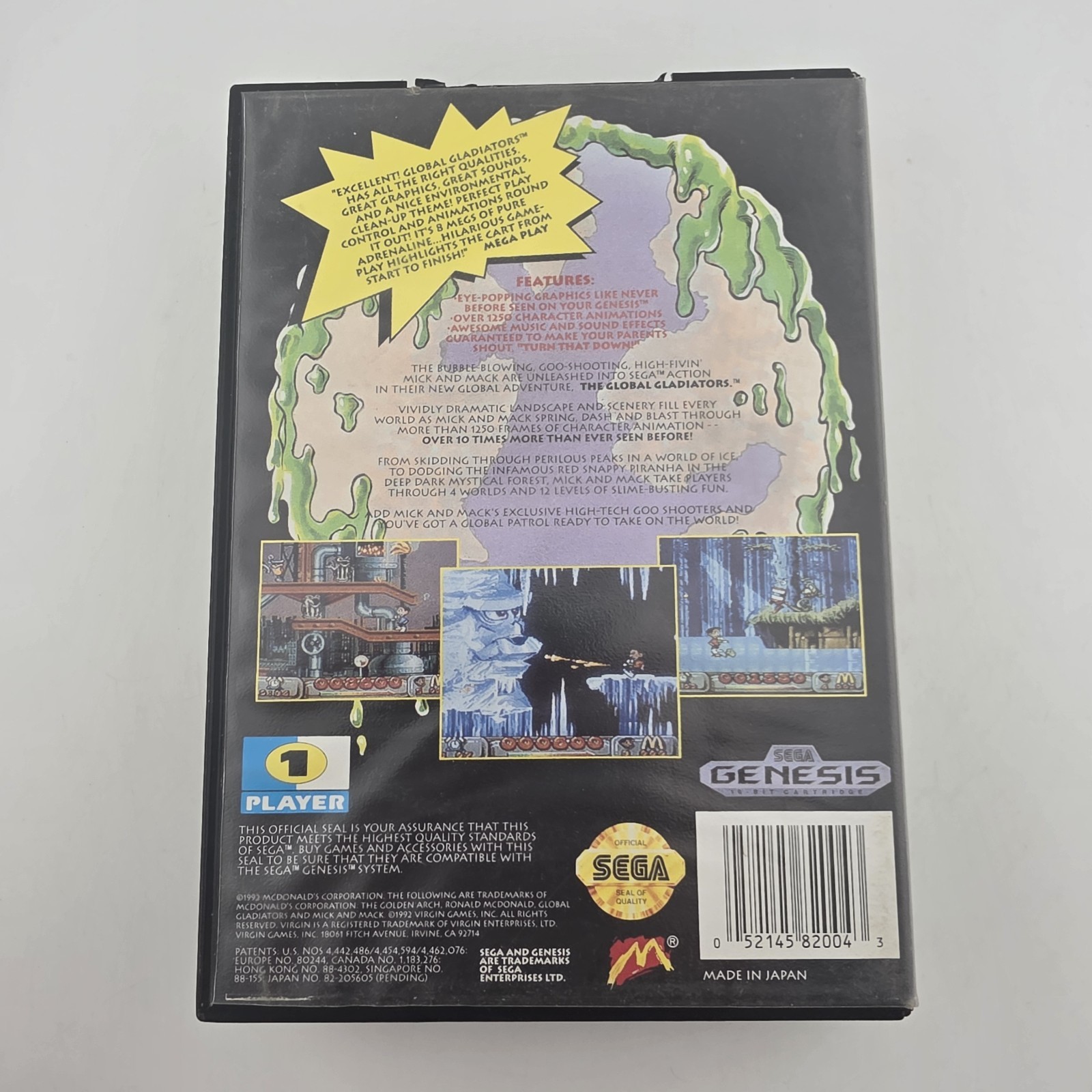 Mick & Mack Global Gladiators - Case Only - Sega Genesis - Authentic (No Game)