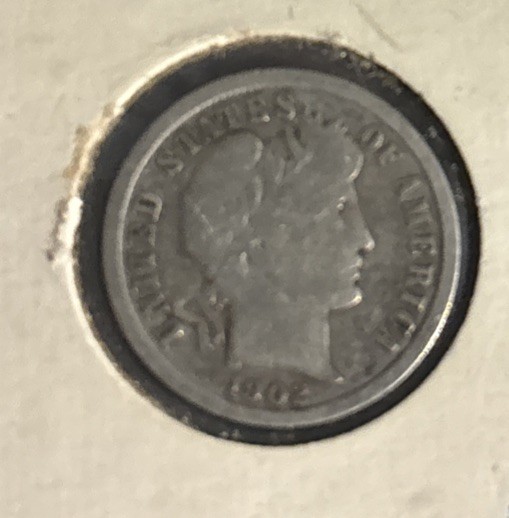 1902 Barber Dime Philadelphia Mint