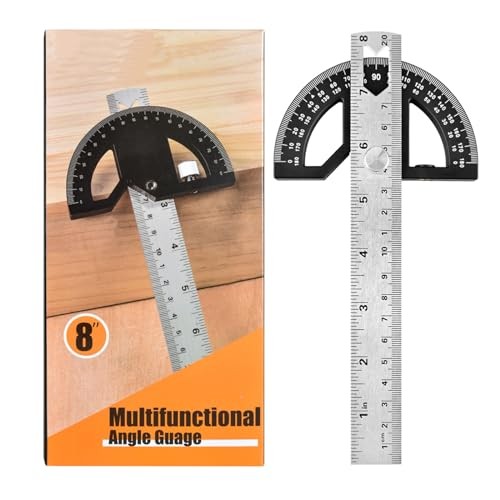 Protractor Angle Finder Stainless Steel Angle Ruler with 0-180 Degrees 8-inch