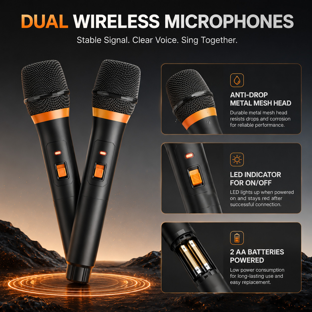 Ultimate Karaoke Machine with 2 Wireless Microphones & Bluetooth Connectivity