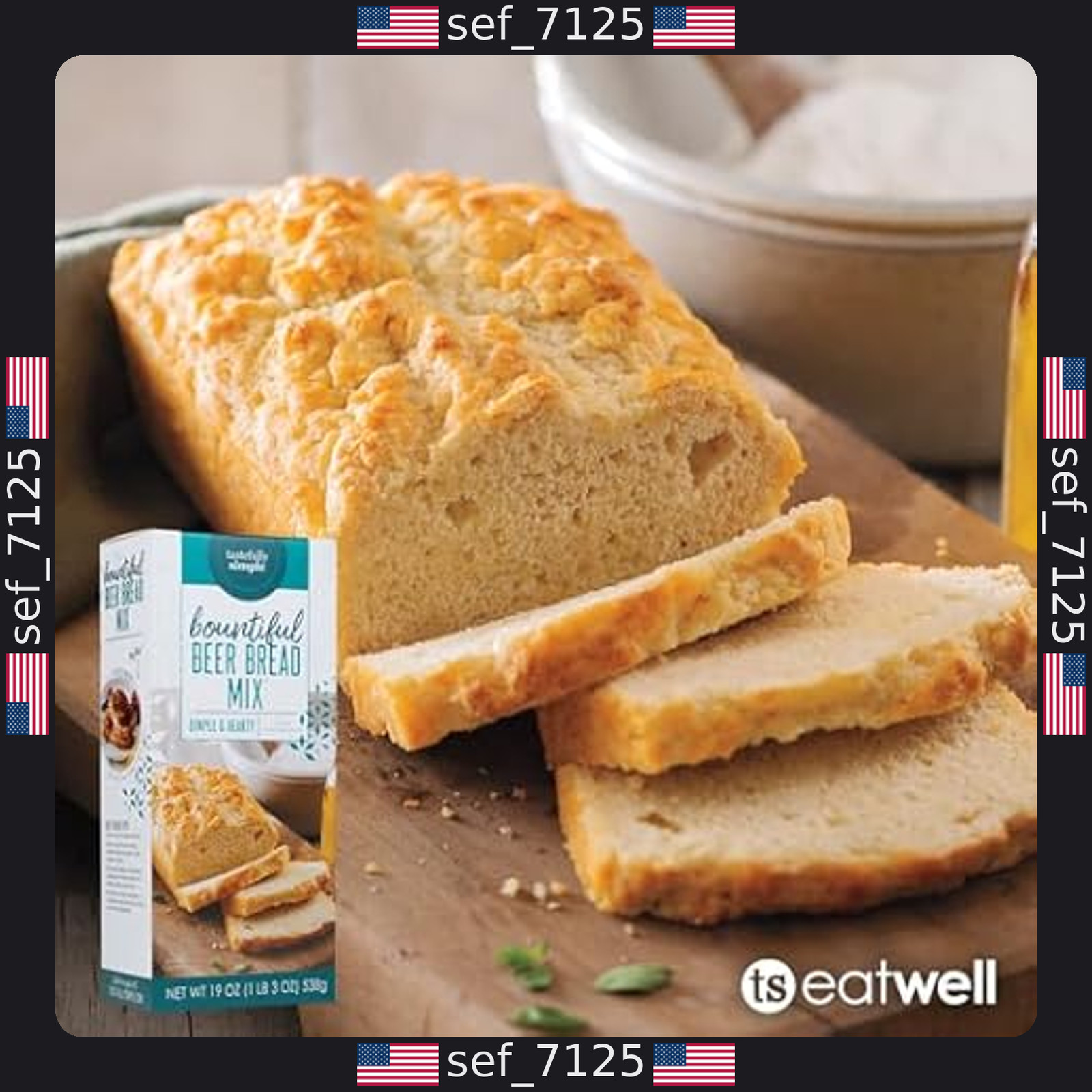 Tastefully Simple Bountiful Beer Bread Mix - 19 oz Pack